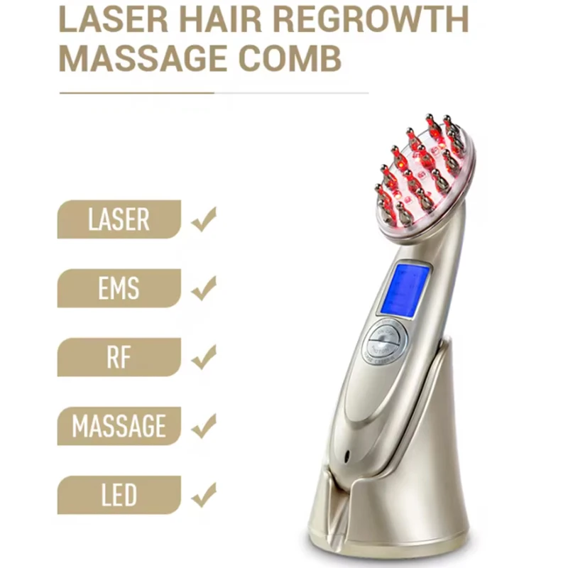 Rf Microneedling Machine Fractional - Draagbaar laser haarherstelapparaat met RF/EMS/vibratie, 3
